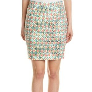 Tommy Bahama linen blend basket weave print above knee skirt woman's siz…
